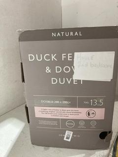 Lot 295  
            Birmingham SR107 - Parcel Delivery Only 

                
JOHN LEWIS & PARTNERS NATURAL DUCK FEATHER & DOWN DUVET DOUBLE