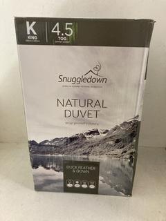 Lot 309  
            Birmingham SR107 - Parcel Delivery Only 

                
SNUGGLEDOWN NATURAL DUVET DUCK FEATHER AND DOWN