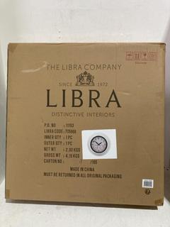 Lot 324  
            Birmingham SR107 - Parcel Delivery Only 
                
THE LIBRA COMPANY WALL MOUNTED CLOCK MODEL: 705959