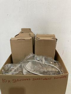 Lot 365  
            Birmingham SR107 - Parcel Delivery Only 
                
10 X STAINLESS STEEL DOOR HANDLES