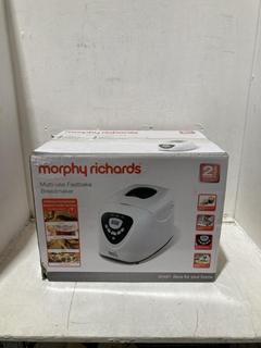 Lot 388  
            Birmingham SR107 - Parcel Delivery Only 

                
MORPHY RICHARDS MULTI USE FAST BAKE BREADMAKER