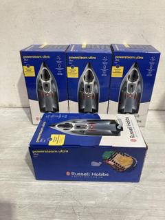 Lot 444  
            Birmingham SR107 - Parcel Delivery Only 
                
4X RUSSELL HOBBS POWERSTEAM ULTRA BLACK IRON