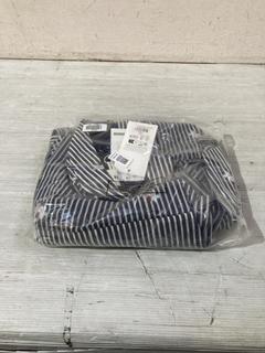 Lot 488  
            Birmingham SR107 - Parcel Delivery Only 
                
MUNTHE PUN WRAP DRESS IN BLUE STRIPES SIZE 44 ORIGINAL RRP £289