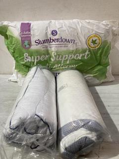 Lot 516  
            Birmingham SR107 - Parcel Delivery Only 

                
3 X ASSORTED BEDDING ITEMS TO INCLUDE SLUMBERDOWN SUPER SUPPORT PILLOW