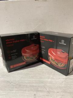 Lot 532  
            Birmingham SR107 - Parcel Delivery Only 
                
2 X MISTERCHEF ELECTRIC PIZZA MAKER PRO +