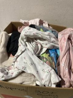 Lot 533  
            Birmingham SR107 - Parcel Delivery Only 
                
BOX OF APPROX 30+ BABY CLOTHES ITEMS TO INCLUDE PINK NEWBORN ALL IN ONE