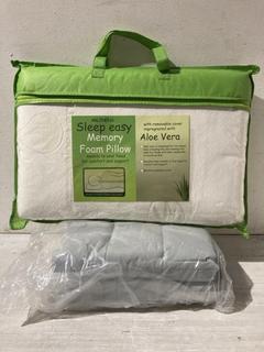 Lot 534  
            Birmingham SR107 - Parcel Delivery Only 
                
2 X ASSORTED BEDDING ITEMS TO INCLUDE ARLINENS SLEEP EASY MEMORY FOAM PILLOW