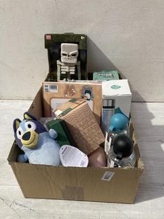 Lot 554  
            Birmingham SR107 - Parcel Delivery Only 

                
BOX OF ITEMS TO INCLUDE BLUEY HUG ME TEDDY