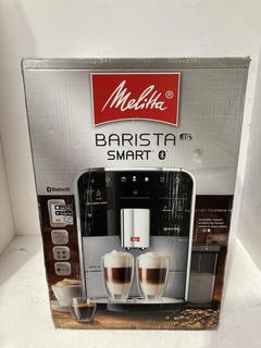Lot 55  
            Birmingham SR107 - Parcel Delivery Only 
                
MELITTA BARISTA SMART COFFEE MACHINE MODEL: TYPE F 85 ORIGINAL RRP £599