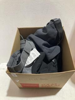 Lot 635  
            Birmingham SR107 - Parcel Delivery Only 

                
`BOX OF ITEMS TO INCLUDE JBC WEAVES TROUSERS