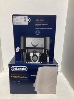 Lot 697  
            Birmingham SR107 - Parcel Delivery Only 
                
2X DELONGHI KITCHEN APPLIANCES TO INCLUDE STILOSA ESPRESSO AND COFFEE MACHINE
