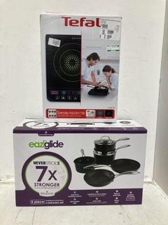 Lot 698  
            Birmingham SR107 - Parcel Delivery Only 
                
2 X KITCHEN ACCESSORIES TO INCLUDE TEFAL SINGLE EVERYDAY INDUCTION HOB