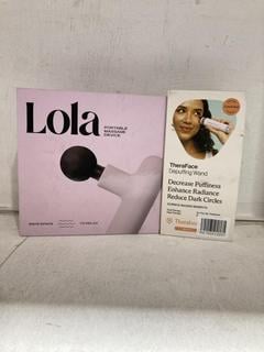 Lot 782  
            Birmingham SR107 - Parcel Delivery Only 
                
2 X HEALTH AND BEAUTY PRODUCTS TO INCLUDE LOLA PORTABLE MASSAGE DEVICE