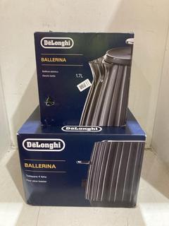 Lot 788  
            Birmingham SR107 - Parcel Delivery Only 
                
2 X DELONGHI KITCHEN ITEMS TO INCLUDE BALLERINA FOUR SLICE TOASTER