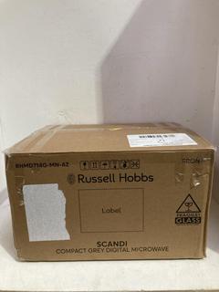 Lot 92  
            Birmingham SR107 - Parcel Delivery Only 
                
RUSSELL HOBBS SCANDI MICROWAVE OVEN MODEL RHMD714G-MN-AZ £108