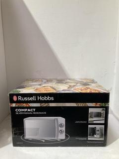 Lot 94  
            Birmingham SR107 - Parcel Delivery Only 
                
RUSSELL HOBBS MICROWAVE OVEN MODEL RHM2027B-AZ ORIGINAL RRP £68