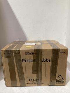Lot 95  
            Birmingham SR107 - Parcel Delivery Only 
                
RUSSELL HOBBS MICROWAVE OVEN MODEL RHM2027B-AZ ORIGINAL RRP £68