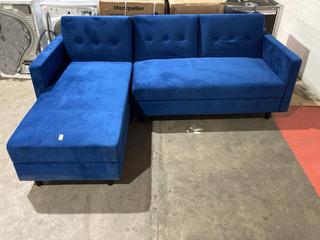 Lot 180  
            Birmingham SR106 - Collection or Optional Delivery Available 

                
BLUE LEFT HAND FACING 3 SEATER SOFA (LOCATION: A4)