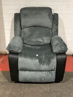 Lot 183  
            Birmingham SR106 - Collection or Optional Delivery Available 

                
RIO JUMBO CORD FABRIC RECLINER 1 SEATER SOFA ORIGINAL RRP £290 (LOCATION: A5)
