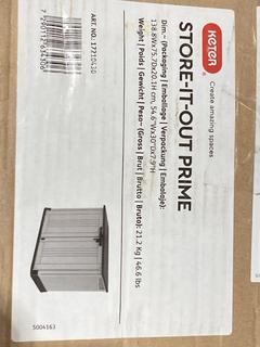 Lot 214  
            Birmingham SR106 - Collection or Optional Delivery Available 

                
KETER STORE IT OUT NOVA OUTDOOR GARDEN STORAGE SHED IN LIGHT GREY -‎249317 - ORIG...