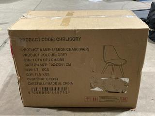 Lot 215  
            Birmingham SR106 - Collection or Optional Delivery Available 

                
LISBON CHAIR IN GREY (PART LOT) - CHRLISGRY (LOCATION: A7)