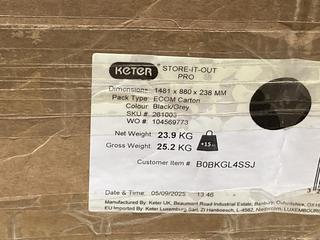 Lot 220  
            Birmingham SR106 - Collection or Optional Delivery Available 

                
KETER STORE IT OUT PRO STORAGE SHED ORIGINAL RRP £170 (LOCATION: A7)
