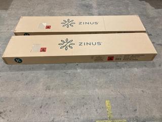 Lot 243  
            Birmingham SR106 - Collection or Optional Delivery Available 

                
2 X ZINUS KING SIZE BED FRAME WITH WOOD HEADBOARD - IRPBH-UK - TOTAL ORIGINAL RRP...