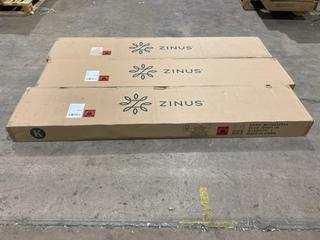 Lot 244  
            Birmingham SR106 - Collection or Optional Delivery Available 

                
3 X ZINUS KING SIZE BED FRAME WITH WOOD HEADBOARD - IRPBH-UK - TOTAL ORIGINAL RRP...
