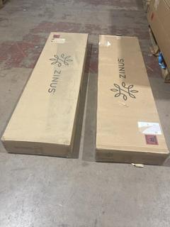 Lot 250  
            Birmingham SR106 - Collection or Optional Delivery Available 

                
2 X ZINUS MORY KING SIZE BED FRAME 150 X 200CM - AK-FBOBH1-12K (LOCATION: A9)
