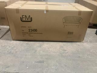 Lot 256  
            Birmingham SR106 - Collection or Optional Delivery Available 

                
FURNITURE MAXI LOVESEAT GOLDEN METAL LEG IN BLUE - ITEM 23490 (LOCATION: A9)