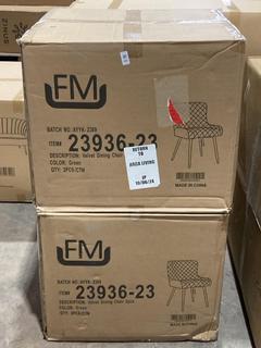 Lot 263  
            Birmingham SR106 - Collection or Optional Delivery Available 

                
2 FURNITURE MAXI VELVET DINING CHAIR IN GREEN - ITEM 23936-23 (LOCATION: A10)