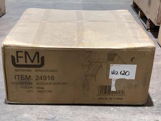 Lot 264  
            Birmingham SR106 - Collection or Optional Delivery Available 

                
FURNITURE MAXI OUTDOOR SOFA SET PART IN WHITE - ITEM 24916 (LOCATION: A10)