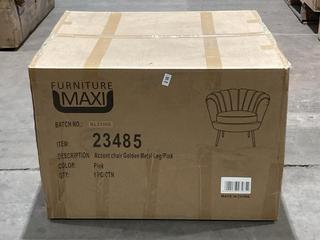 Lot 265  
            Birmingham SR106 - Collection or Optional Delivery Available 

                
FURNITURE MAXI ACCENT GOLDEN METAL LEG IN PINK - ITEM 23485 (LOCATION: A10)