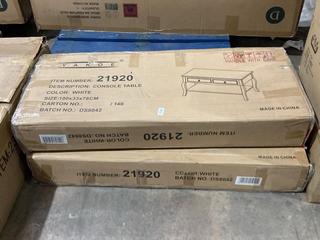 Lot 280  
            Birmingham SR106 - Collection or Optional Delivery Available 

                
2 FURNITURE MAXI CONSOLE TABLE IN WHITE - 21920 - (LOCATION: A11)