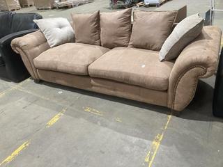 Lot 322  
            Birmingham SR106 - Collection or Optional Delivery Available 

                
DFS 3 SEATER SOFA IN BROWN ORIGINAL RRP £699 (LOCATION: A19)