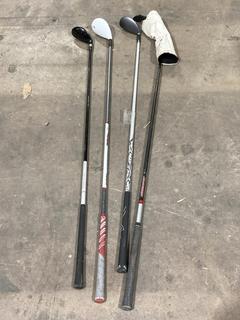 Lot 350  
            Birmingham SR106 - Collection or Optional Delivery Available 

                
4 VARIOUS GOLF CLUBS TO INCLUDE CALLAWAY XHOT 4 HYBRID TO INCLUDE TAYLORMADE AERO...