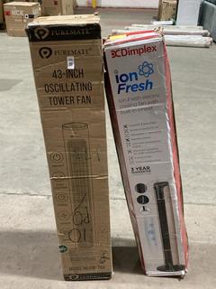 Lot 364  
            Birmingham SR106 - Collection or Optional Delivery Available 

                
DIMPLEX ION FRESH ELECTRIC COOLING TOWER FAN TO INCLUDE PUREMATE 43" OSCILLATING ...