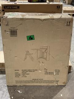Lot 379  
            Birmingham SR106 - Collection or Optional Delivery Available 

                
HELSINKI COMPACT FOLDING LIGHT GREY DINING SET ORIGINAL RRP £280 (LOCATION: B15)