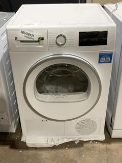 Lot 37  
            Birmingham SR106 - Collection or Optional Delivery Available 

                
BOSCH 8KG FREESTANDING CONDENSER TUMBLE DRYER IN WHITE (003438631) ORIGINAL RRP £...