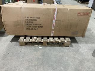 Lot 403  
            Birmingham SR106 - Collection or Optional Delivery Available 

                
FURNISHINGS FOR LESS VENICE LEATHER AIRE BLACK THREE SEAT RECLINING SOFA (LOCATIO...