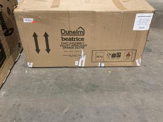 Lot 406  
            Birmingham SR106 - Collection or Optional Delivery Available 

                
DUNELM VELVET ARMCHAIR ORANGE UMBER ORIGINAL RRP £349 (LOCATION: B16)