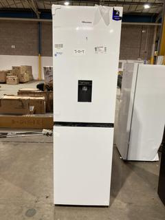 Lot 408  
            Birmingham SR106 - Collection or Optional Delivery Available 

                
HISENSE 50/50 FREESTANDING FRIDGE FREEZER WITH WATER DISPENSER - RB327N4WWE - ORI...