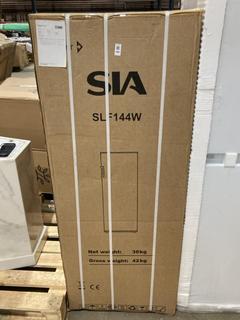 Lot 449  
            Birmingham SR106 - Collection or Optional Delivery Available 

                
SIA FREESTANDING SINGLE DOOR FRIDGE IN WHITE - SLF144W - ORIGINAL RRP £ 239 (LOCA...