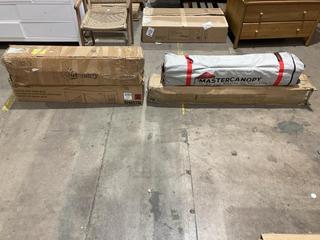 Lot 525  
            Birmingham SR106 - Collection or Optional Delivery Available 

                
VARIOUS ITEMS TO INCLUDE ALL SEASONS GAZEBO 3*3 POP UP GAZEBO (LOCATION: RACKINGS)