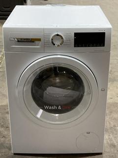 Lot 54  
            Birmingham SR106 - Collection or Optional Delivery Available 

                
BOSCH SERIES 4 FREESTANDING WASHER DRYER IN WHITE - WNA144V9GB - ORIGINAL RRP £74...