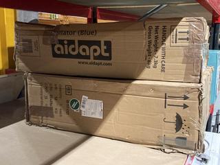 Lot 564  
            Birmingham SR106 - Collection or Optional Delivery Available 

                
AIDAPT FOUR WHEEL ROLLATOR IN BLUE TO INCLUDE DAYS LIGHTWEIGHT FOLDABLE WHEELCHAI...