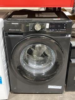 Lot 594  
            Birmingham SR106 - Collection or Optional Delivery Available 

                
HISENSE SERIES 3 FREESTANDING 9KG WASHING MACHINE IN BLACK - WF3S9043BB3 - ORIGIN...