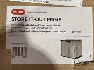 Lot 622  
            Birmingham SR106 - Collection or Optional Delivery Available 

                
KETER STORE IT OUT PRIME OUTDOOR STORAGE (LOCATION: RACKINGS)