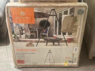 Lot 628  
            Birmingham SR106 - Collection or Optional Delivery Available 

                
LA HACIENDA TRIPOD WITH GRILL (LOCATION: RACKINGS )
