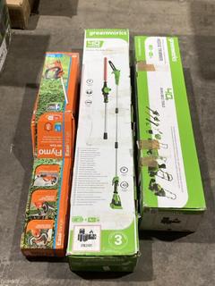 Lot 644  
            Birmingham SR106 - Collection or Optional Delivery Available 

                
VARIOUS ITEMS TO INCLUDE GREENWORKS POLE HEDGE TRIMMER (LOCATION: RACKINGS)